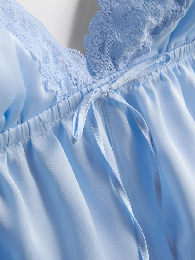 Babydoll-bralette i satin og blonder til brud