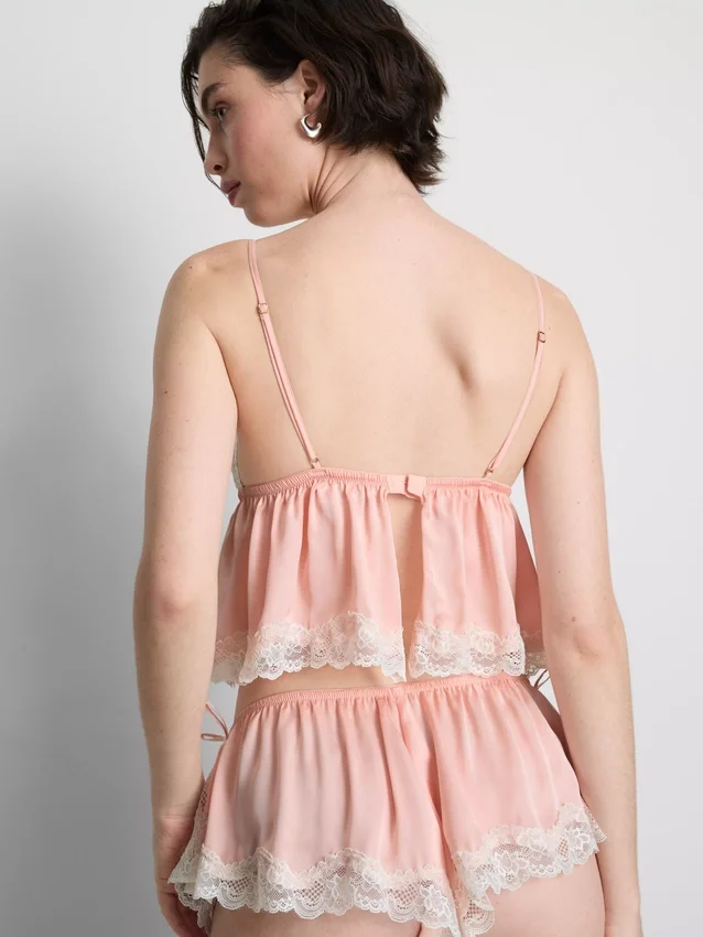 Babydoll-bralette i satin og blonder til brud