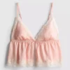 Babydoll-bralette i satin og blonder til brud