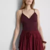 Babydoll-cami-top med V-udskæring