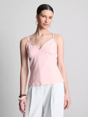 Babydoll-cami-top med V-udskæring