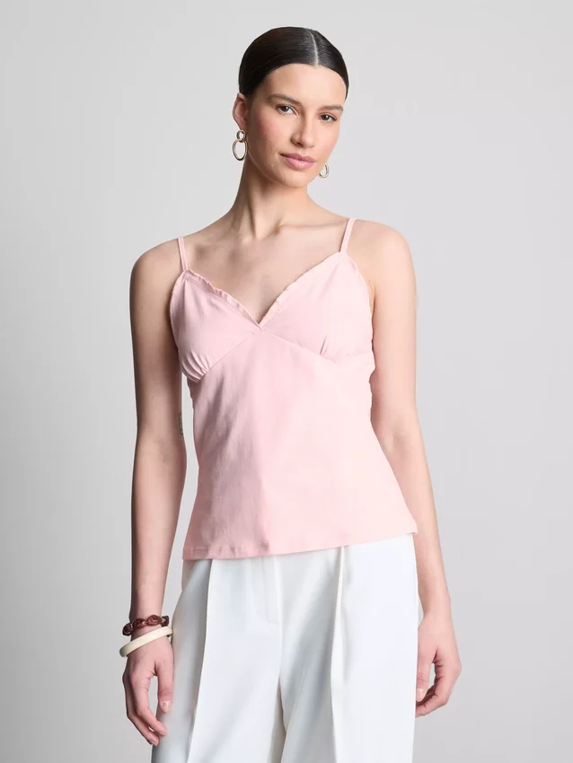 Babydoll-cami-top med V-udskæring