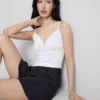 Babydoll-cami-top med V-udskæring