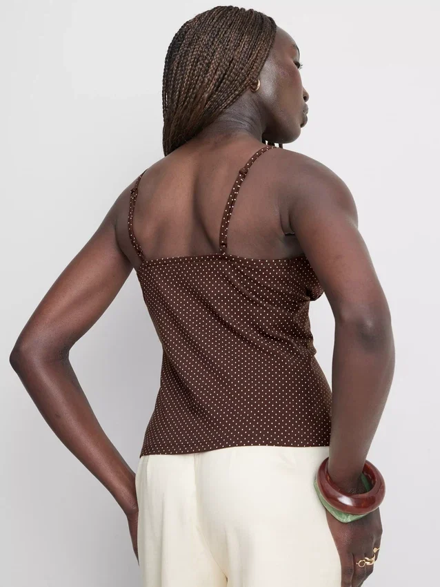 Babydoll-cami-top med V-udskæring