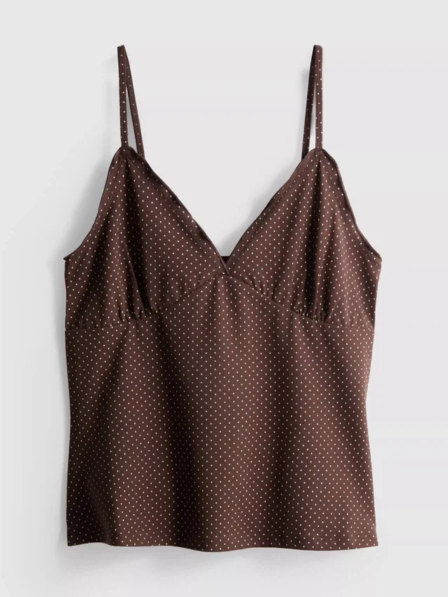 Babydoll-cami-top med V-udskæring