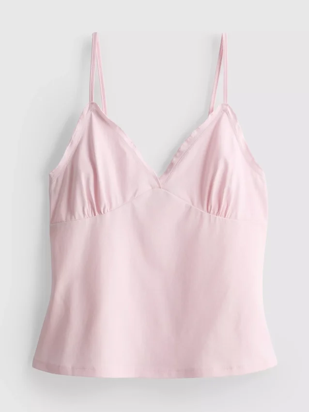 Babydoll-cami-top med V-udskæring
