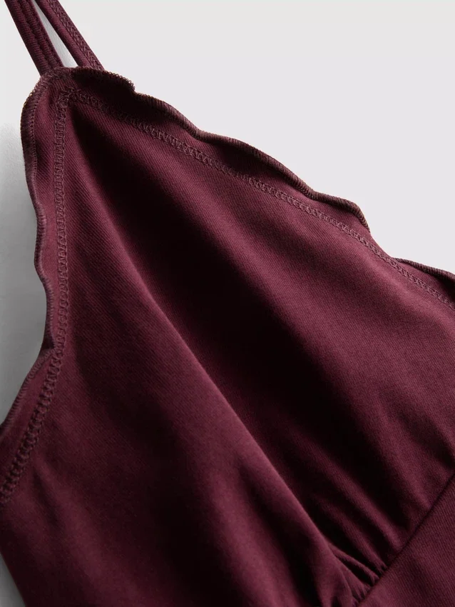 Babydoll-cami-top med V-udskæring