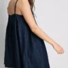 Babydoll-minikjole i bomuldsdenim