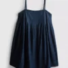 Babydoll-minikjole i bomuldsdenim