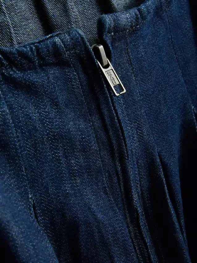 Babydoll-minikjole i bomuldsdenim