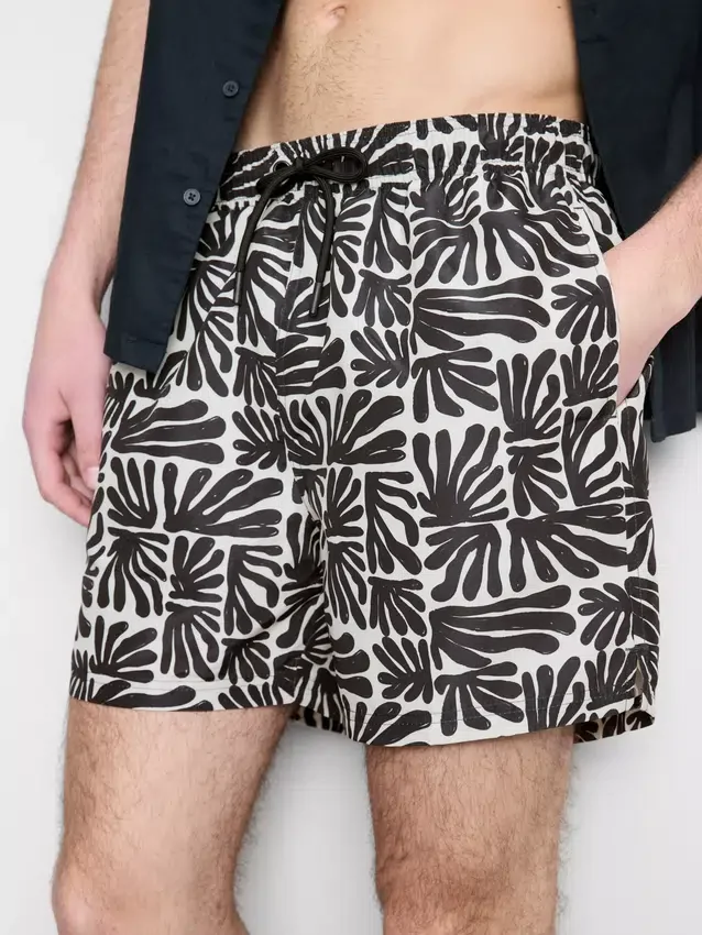 Badeshorts med abstrakt print