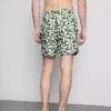 Badeshorts med blomsterprint og snøre i taljen