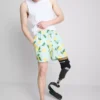 Badeshorts med citronprint