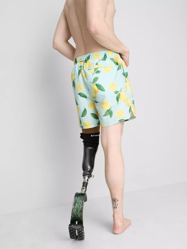 Badeshorts med citronprint
