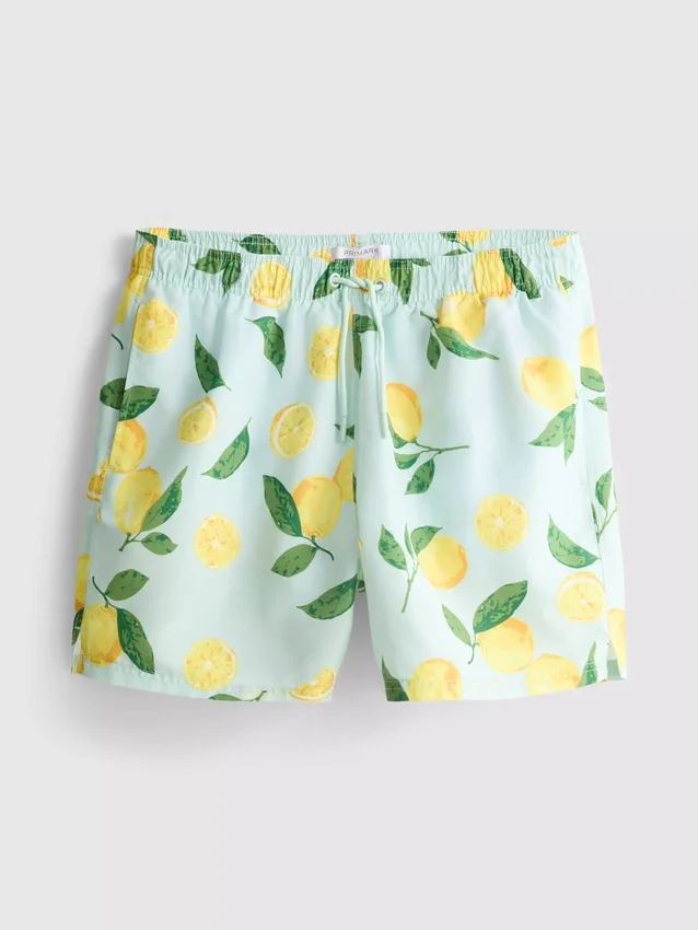 Badeshorts med citronprint