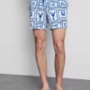 Badeshorts med middelhavsflisestruktur