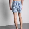 Badeshorts med middelhavsflisestruktur