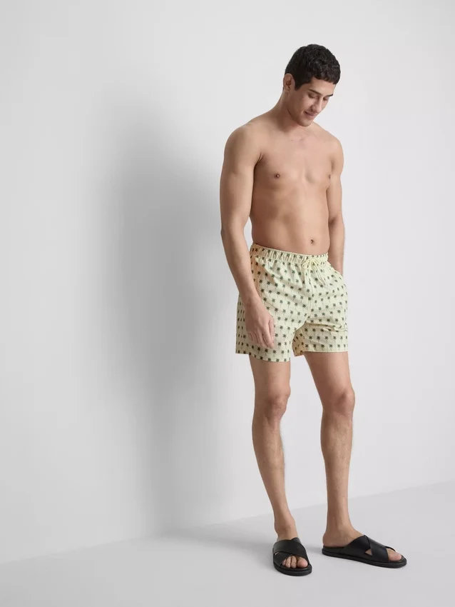 Badeshorts med palme-struktur