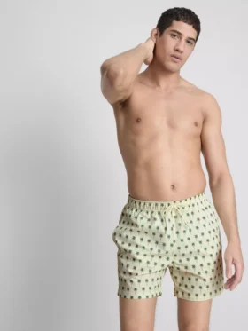 Badeshorts med palme-struktur
