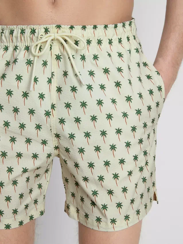 Badeshorts med palme-struktur