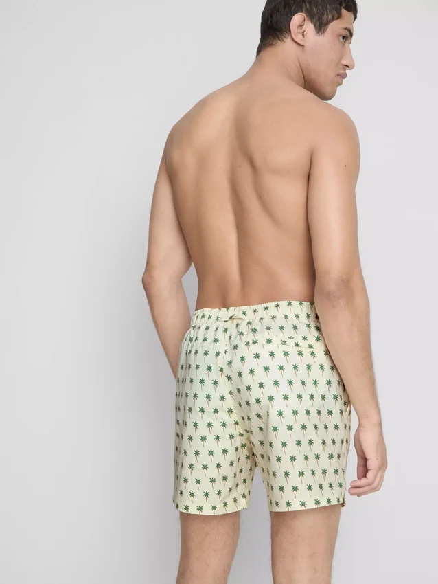 Badeshorts med palme-struktur