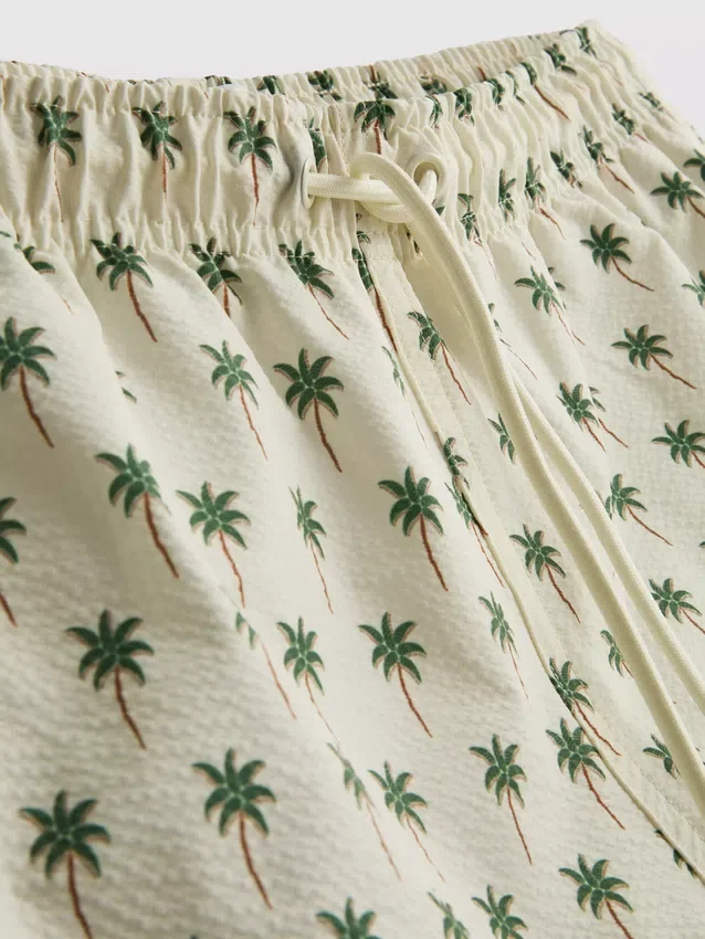 Badeshorts med palme-struktur