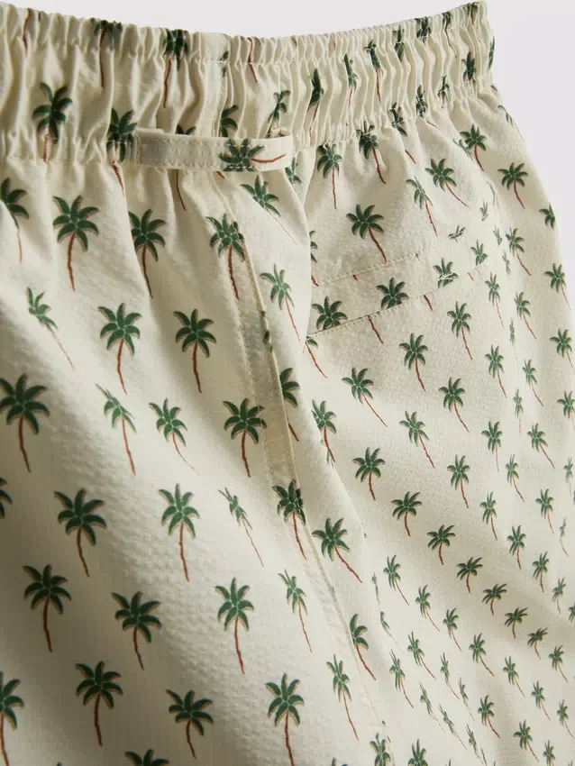 Badeshorts med palme-struktur