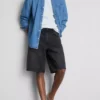 Baggy denimshorts med mellemhøj talje