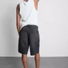 Baggy denimshorts med mellemhøj talje