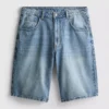 Baggy denimshorts med mellemhøj talje