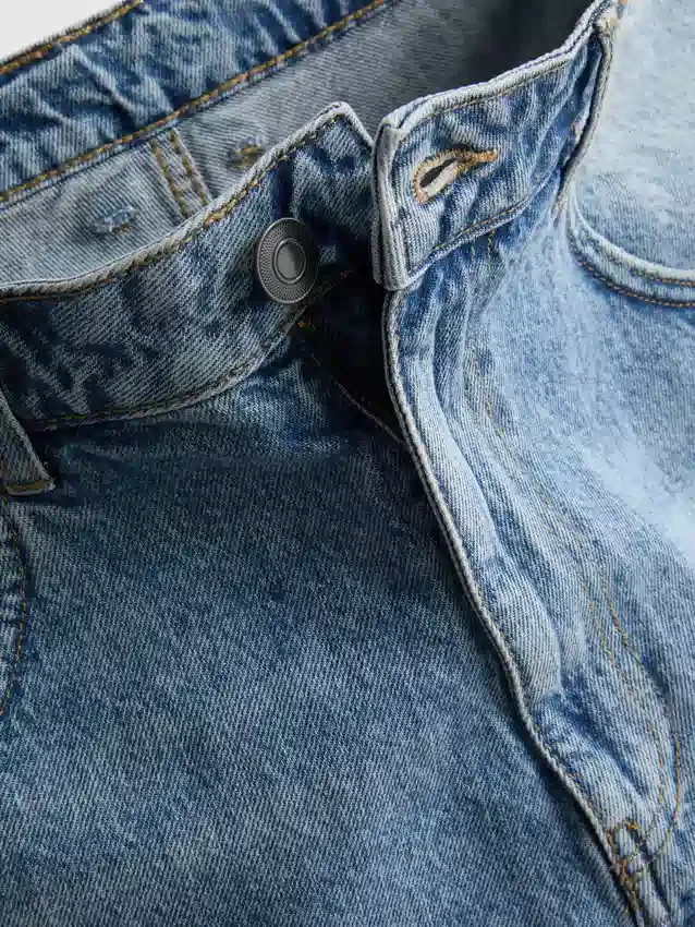 Baggy denimshorts med mellemhøj talje