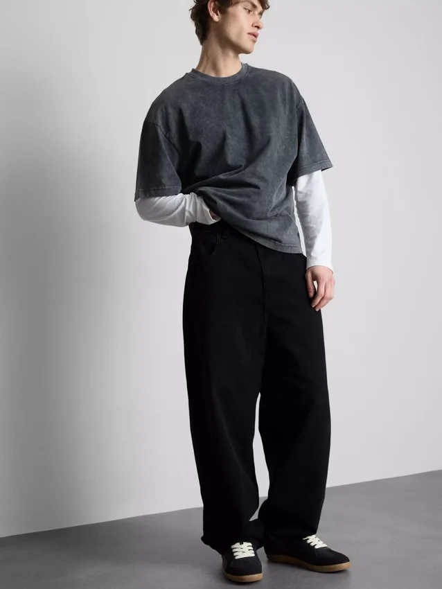 Baggy jeans med mellemhøj talje