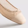 Balletflade sko i mesh med firkantet snude