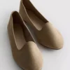 Balletflade sko i ruskind