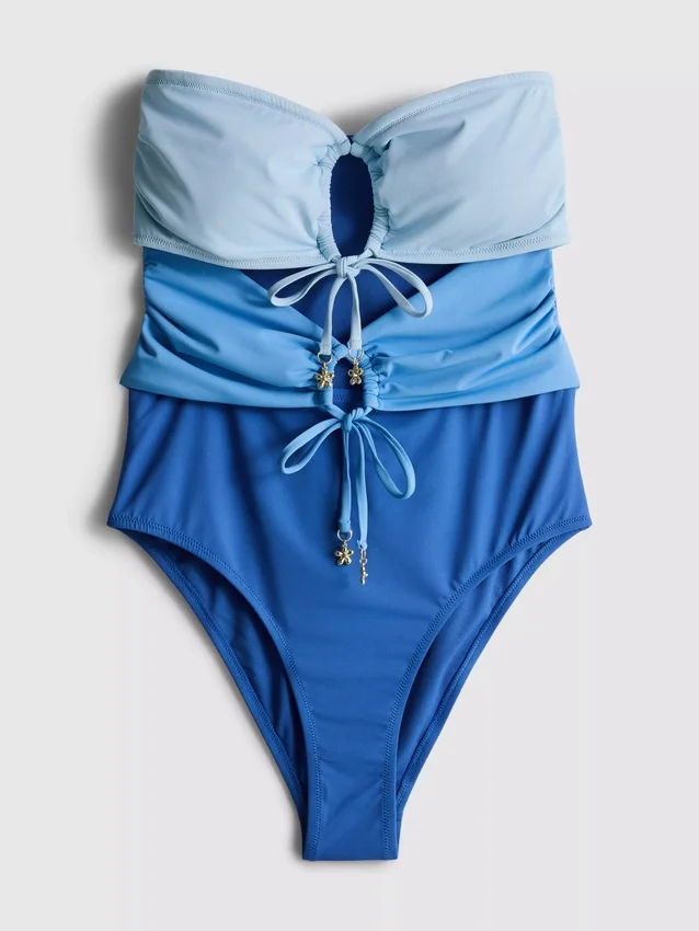 Bandeau-badedragt med udskæringer