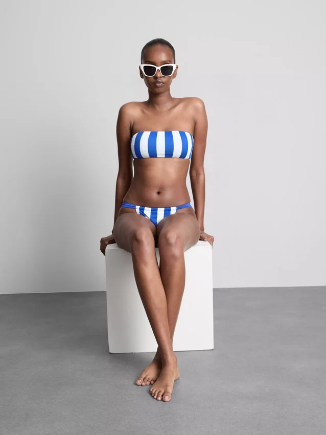 Bandeau-bikinitop med print