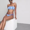 Bandeau-bikinitop med print