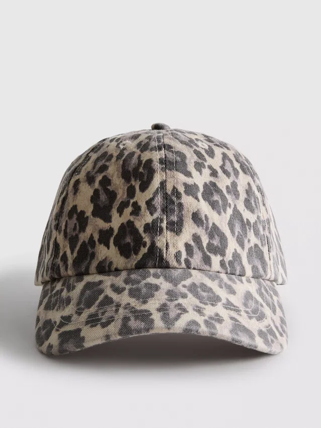 Baseballkasket med leopardmønster