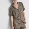 Bedrukt kort pyjamasser i boyfriend-stil