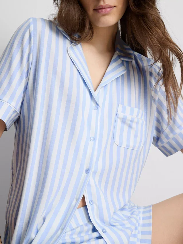 Bedrukt kort pyjamasser i boyfriend-stil