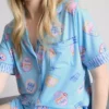 Bedrukt kort pyjamasser i boyfriend-stil