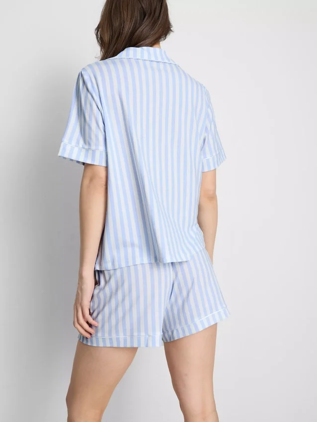 Bedrukt kort pyjamasser i boyfriend-stil