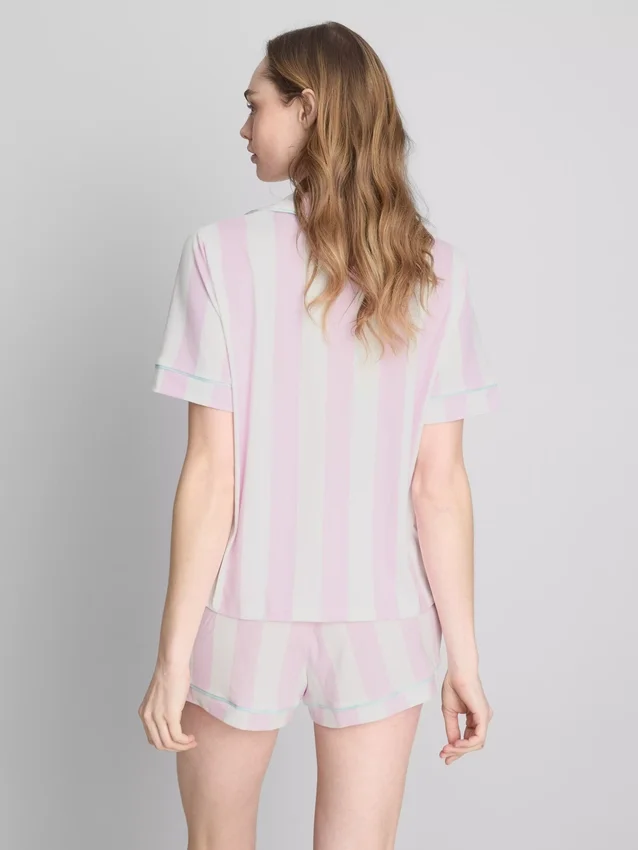 Bedrukt kort pyjamasser i boyfriend-stil