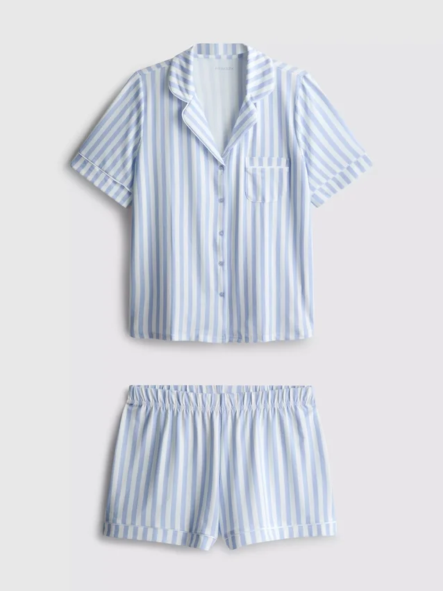 Bedrukt kort pyjamasser i boyfriend-stil