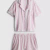 Bedrukt kort pyjamasser i boyfriend-stil