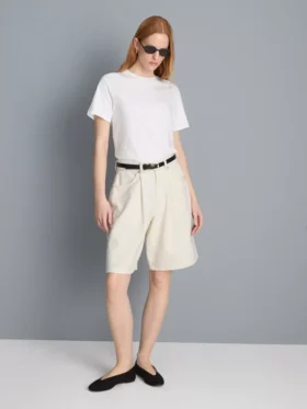 Bermudashorts i bomuldsdenim