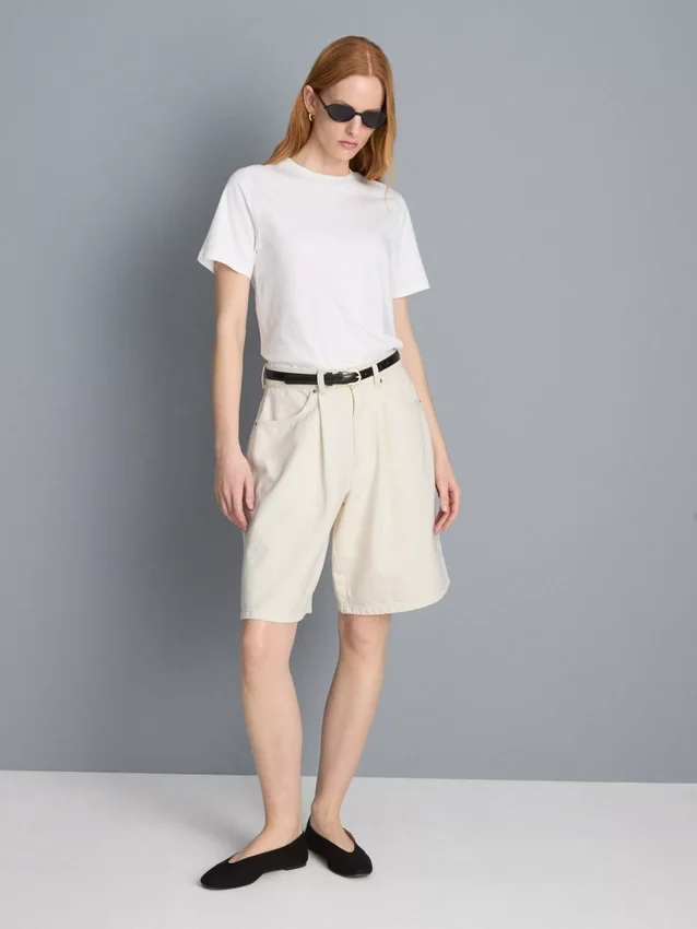 Bermudashorts i bomuldsdenim