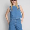 Bermudashorts i bomuldsdenim