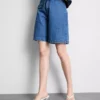 Bermudashorts i bomuldsdenim