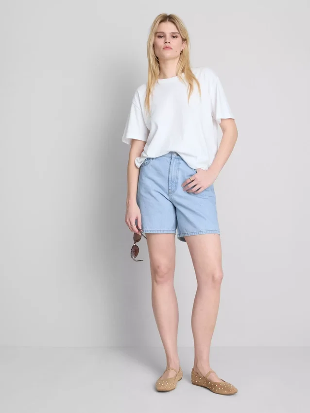 Bermudashorts i bomuldsdenim